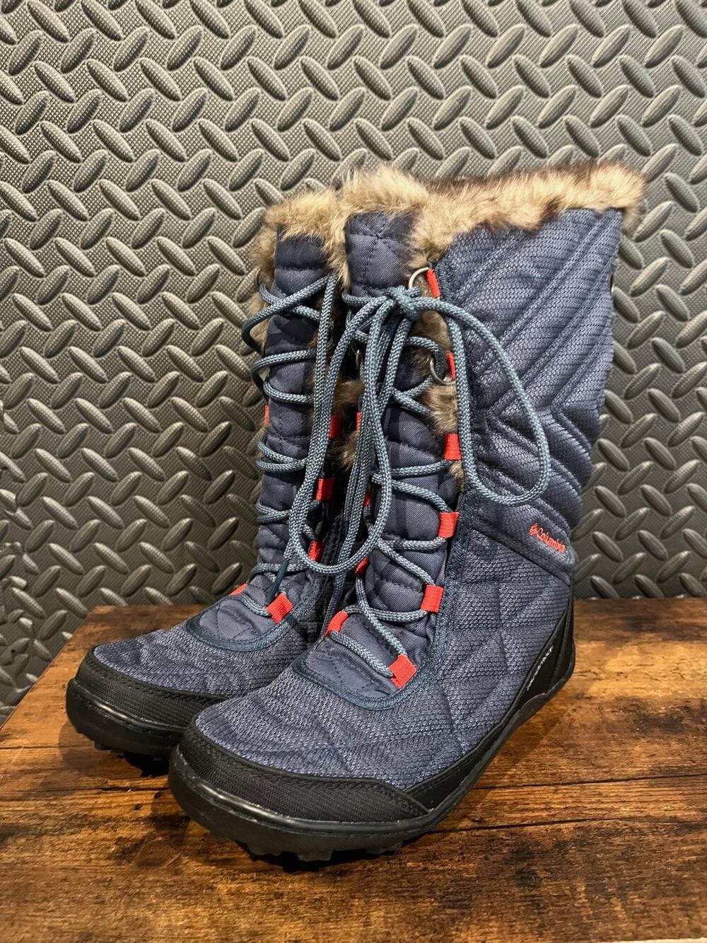 Columbia Women’s Minx Mid III Winter Snow Rain Boots Blue Black Size 7 BL5963